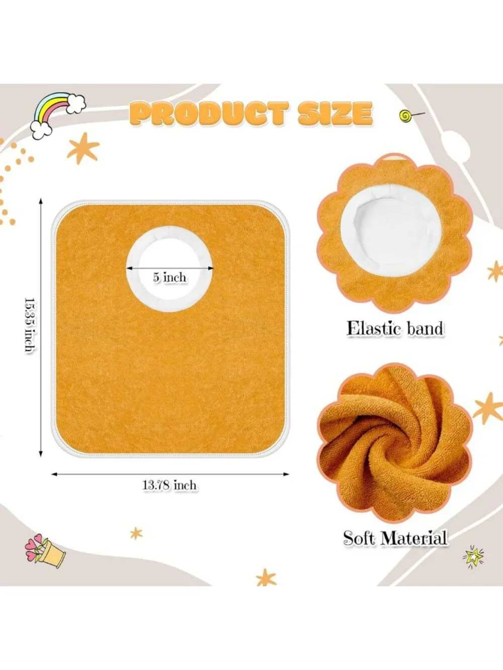12 Pack Waterproof Toddler Bibs - Adjustable, Cute Designs for Mess-Free Meals